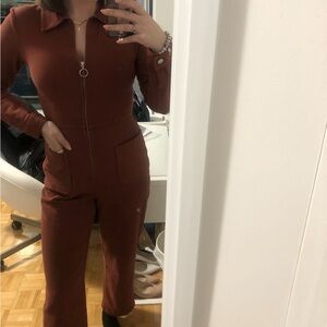 Wilfred Free Brick Red Long Sleeve Jumpsuit